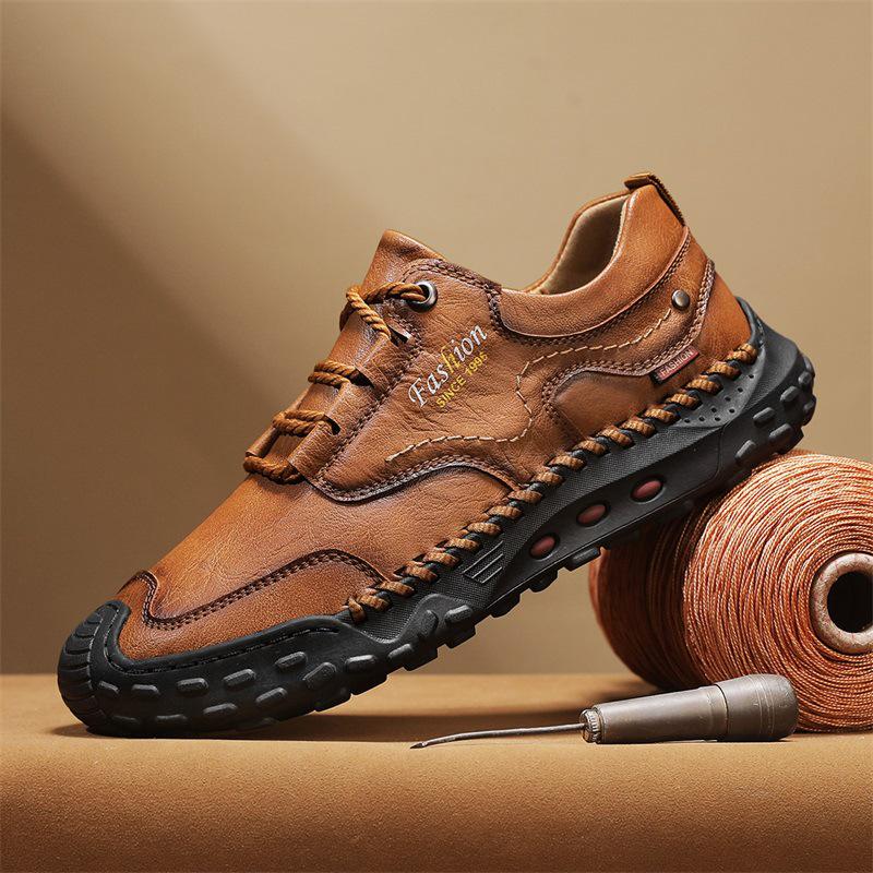 Men's Plus Size Velvet-Lined Martin Boots - Mid-Top Casual Outdoor Short Boots for Spring and Autumn