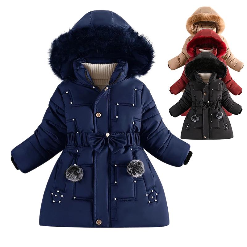 Girl Winter Cotton-Padded Jacket Children's Fashion Coat Kids Outerwear Baby's Warm Down Jacket Children Clothing 4-12 Years