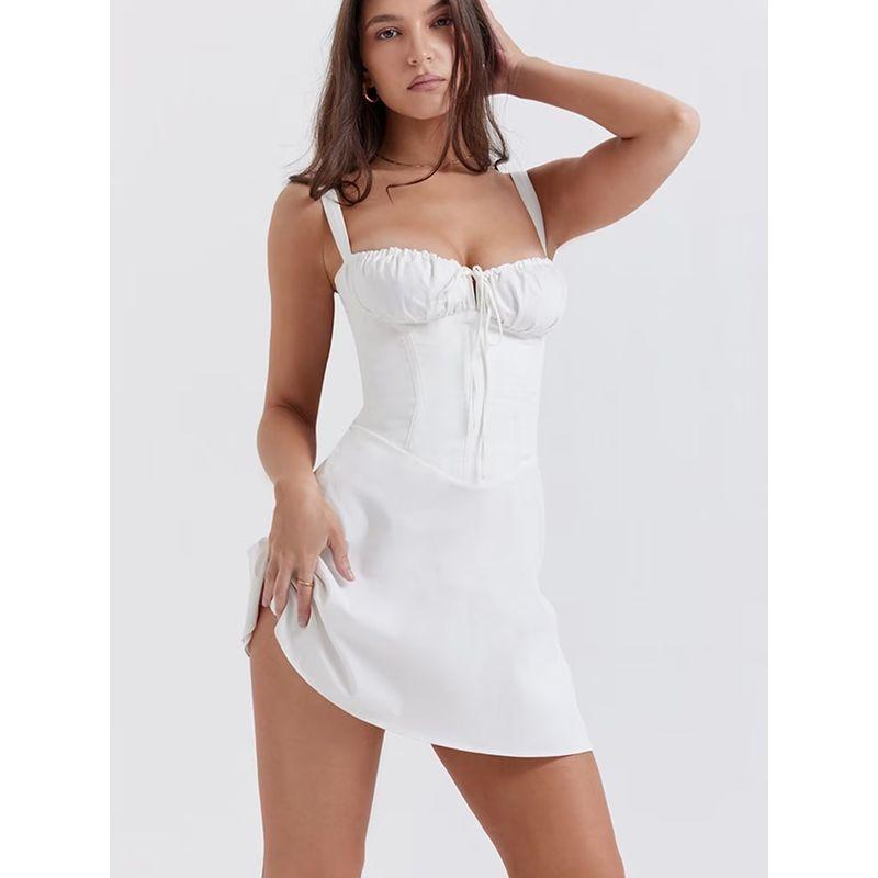 Fishbone Slim Looking Sexy Short Sling Dress Tube Top