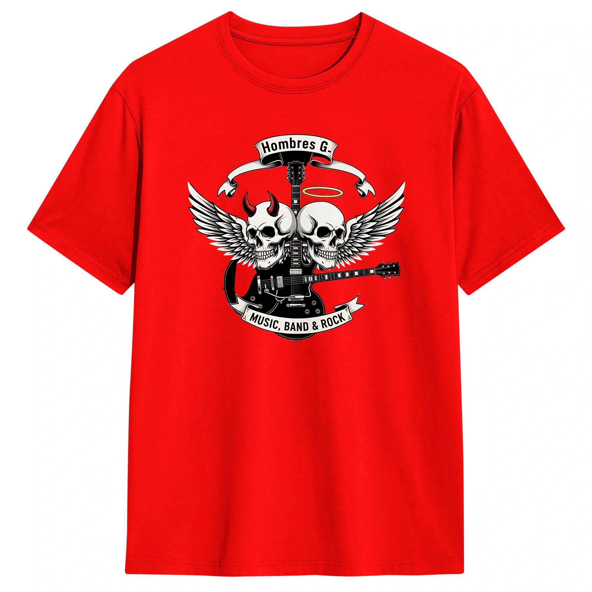 Hombres G Band Skulls Cotton T Shirt For Men Summer Streetwear TShirts Novelty Tee Shirt Plus Size Wholesale Tops S