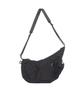 F CE. F/CE. Teksturowana bawełna skośna Róg Mini Torba na ramię Czarna Asymetryczna Nylonowa Crossbody z Systemem Mocowania