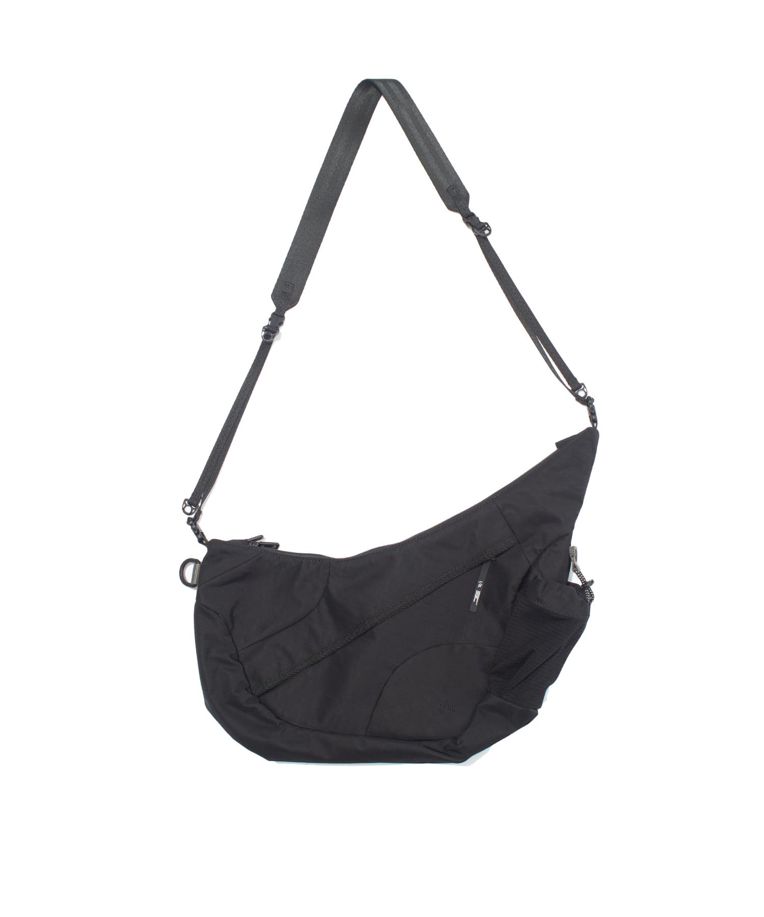 

TEXTURED TWILL HORN MINI SHOULDER BAG_BLACK чёрный