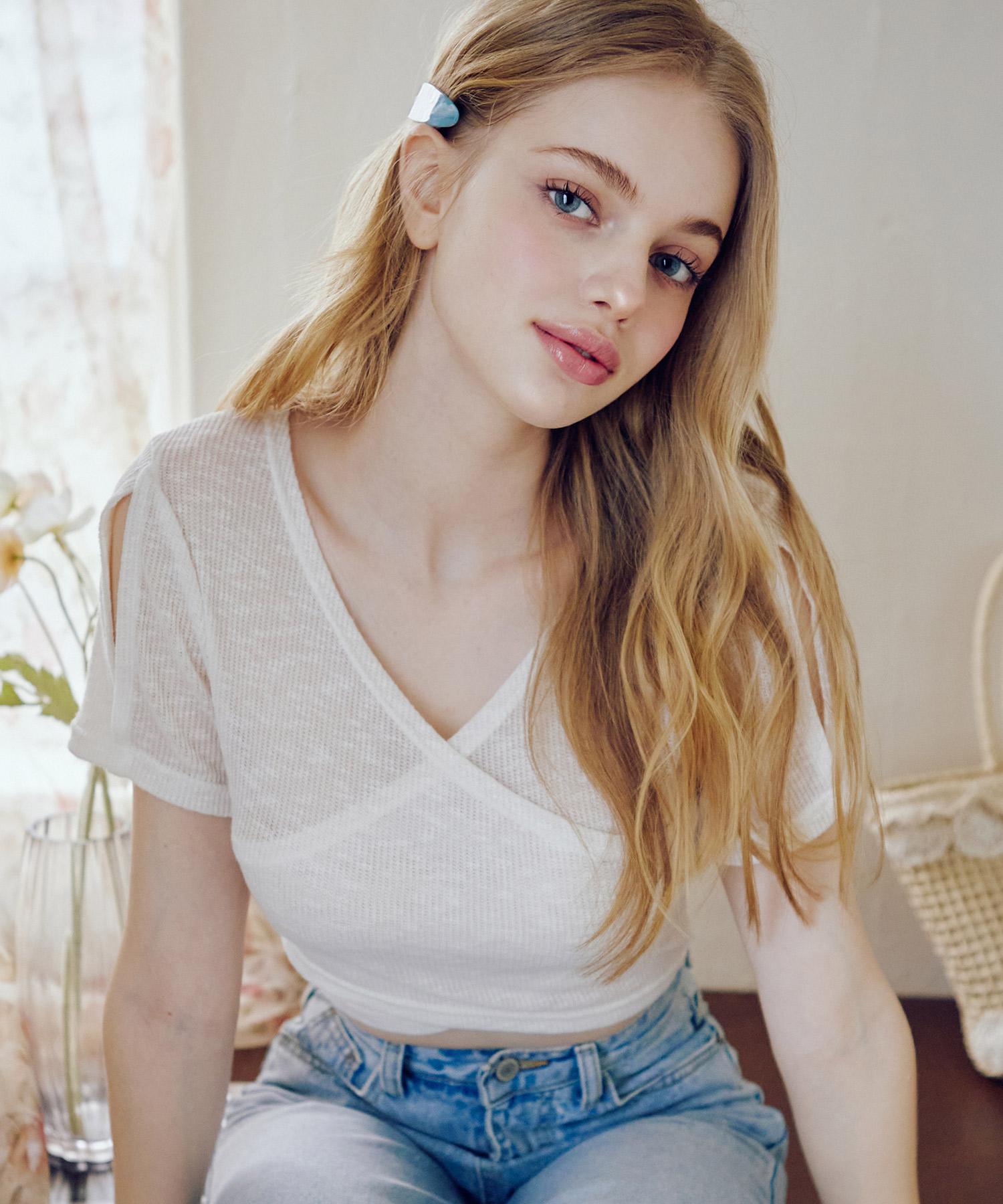 Zero Planet Karina Summer Crop Top [Ivory] Ivory/M