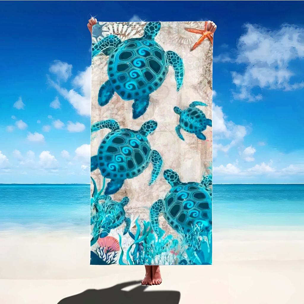Microfiber Beach Towel Exquisite Prints Thin Quick Dry Absorbent Oversized Towel for Beach Swimming Camping Yoga Bath Sports