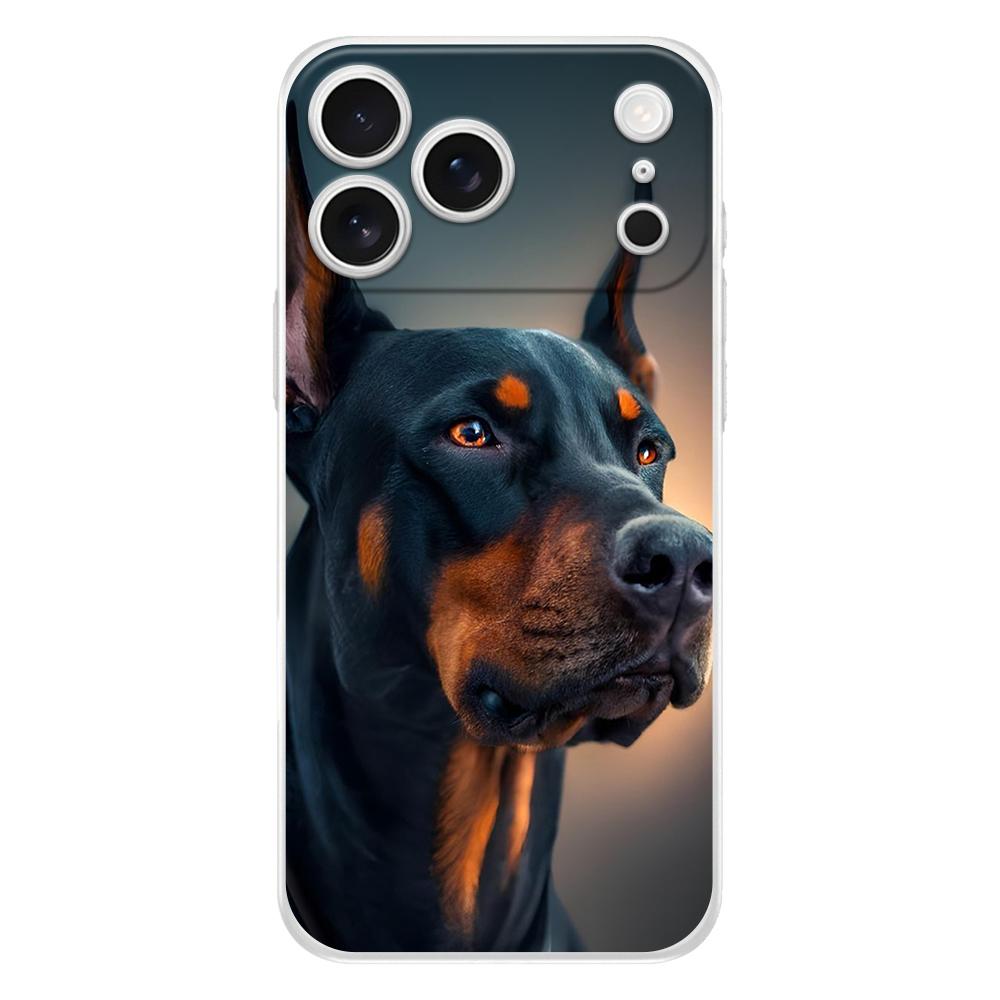 Soft Clear TPU Phone Case For iPhone 17 Air 16E 16 11 15 14 Pro MAX 12 13 7 8 Plus SE Easter Cover Protection Rottweiler Dog