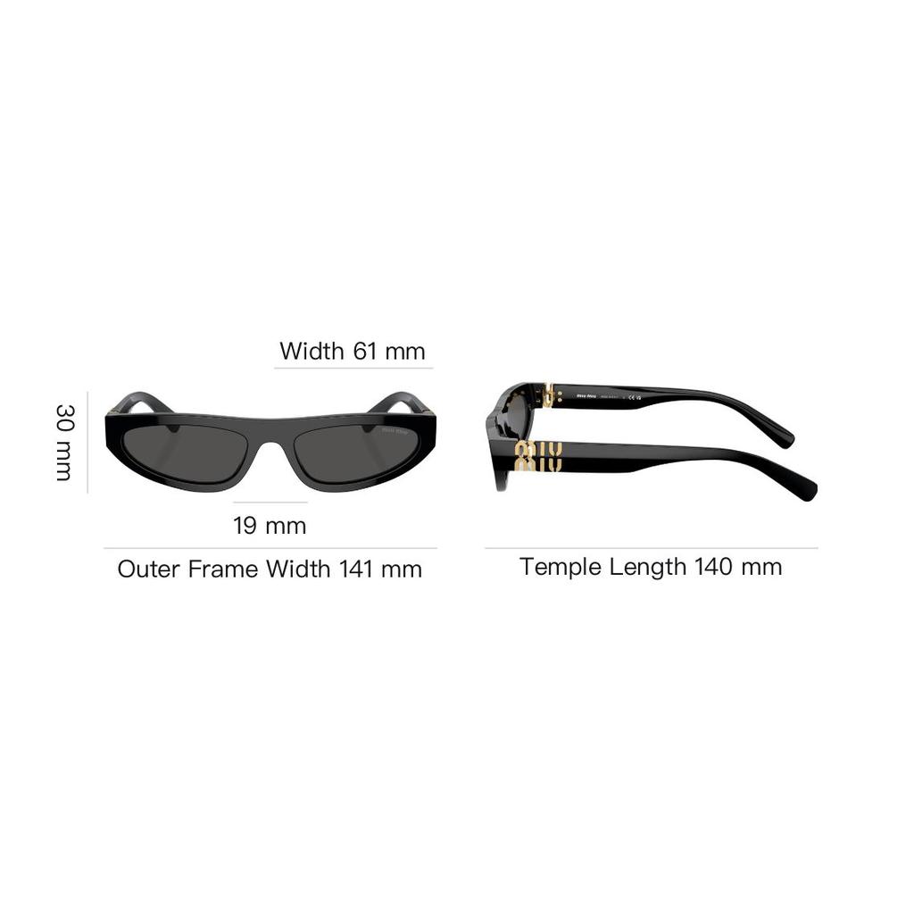 MIU MIU Logo Cat Eye Sunglasses Men Sunglasses Black MU07ZS1AB5S0