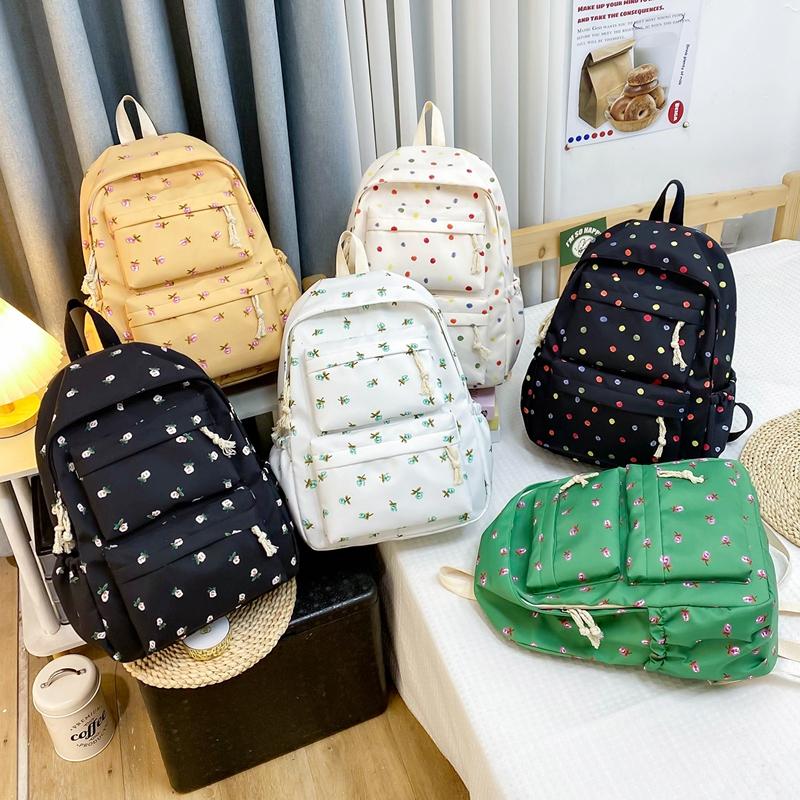 Rucsac cu imprimeu cu puncte pentru femei, ghiozdan mic, floral, pentru studenți. Rucsac ușor de călătorie