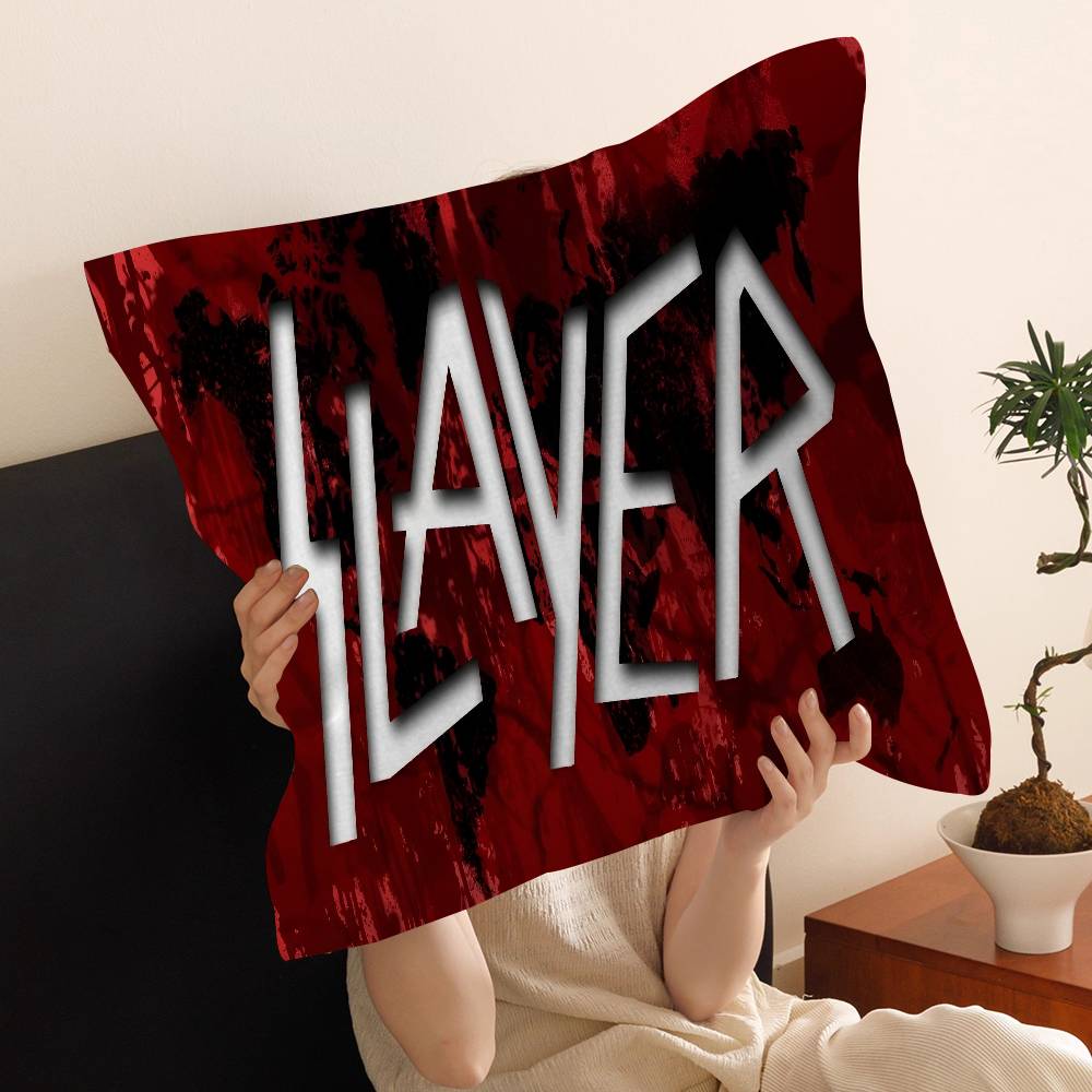 S-Slayer H-Heavy M-Metal Band Pillow Gifts Home Office Furnishings Bedroom Sofa Car Cushion Cover Case 45x45cm
