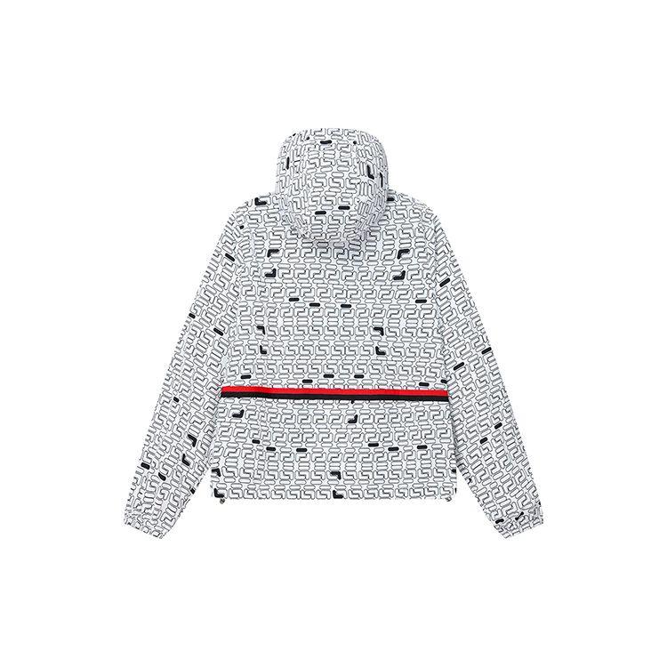 Fila All-Over Print Sports Casual Woven Hooded Jacket Women Jackets Standard-White F11W221703F-WT