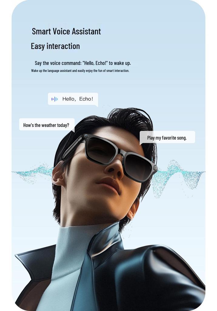 M08 AI Smart Glasses - Call Reminder, Photo & Video Recording, Bluetooth Tech