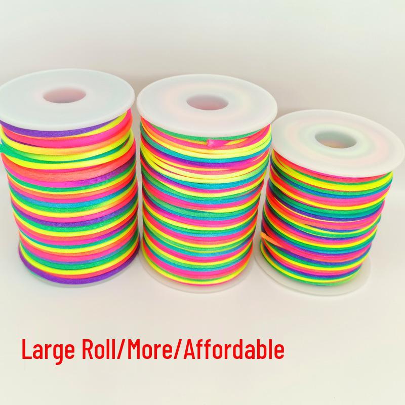 Lixia Rainbow Egg Holder: Handwoven No. 5 Cord Girls' Braided Hair Accessory with Five-Color Thread for Dragon Boat Festival