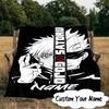 Custom Name Powerful Anime Jujutsu Blanket  Ideal Bedding Blanket Perfect for Travel, Camping, Living Rooms, Offices, Sofas, Fan Christmas gift
