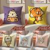 Fantasy Cartoon Colorful Animal Patterns Pillow Case Double-Sided Plush Sofa Cushion Covers Organic Breathable Invisible Zipper