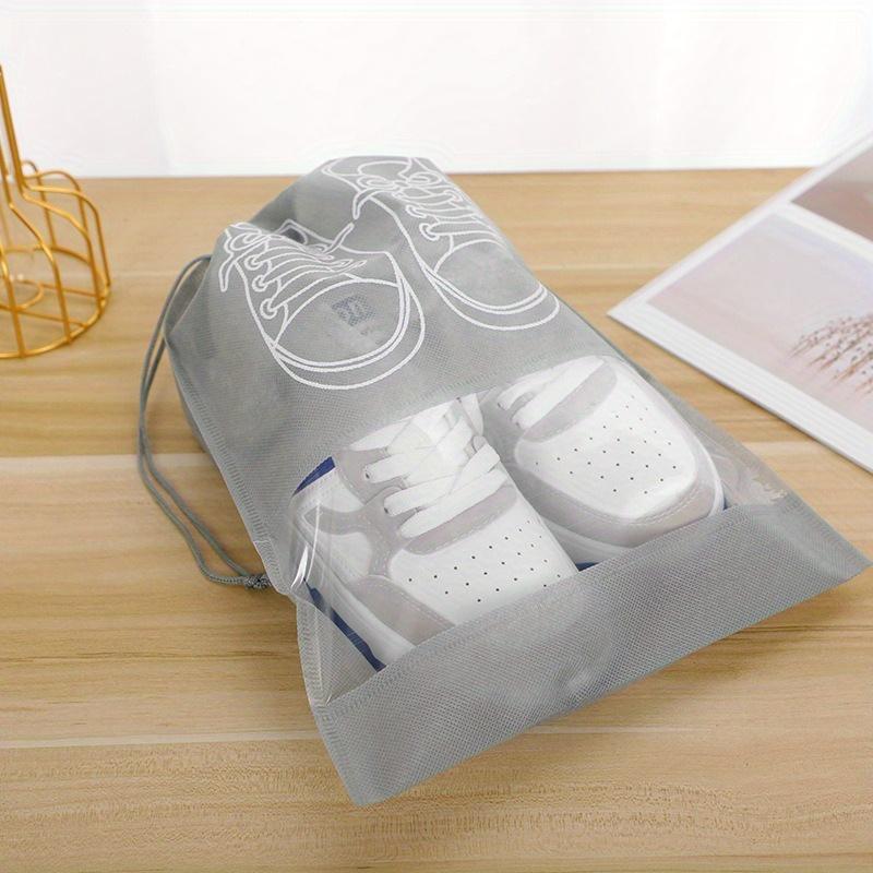 10pcs Ultra-Lightweight Waterproof Transparent Non-Woven Shoe Storage Bags for Travel & Home Organization