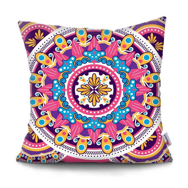Home Decor Colorful Mandala & Geometric Printed Pillowcases Pattern Cushion Cover Suitable for Sofa Bedroom Car Pillow Cover