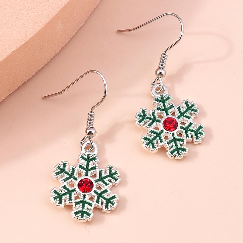 Fashion Merry Christmas Wreath Circle Hoop Earrings for Women Girls New  Party Festival Jewelry Gifts