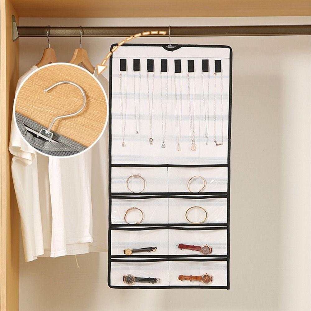 Large Capacity Jewelry Storage Bag Foldable Hanging Storage Bag Ring Display Holder  Home Use