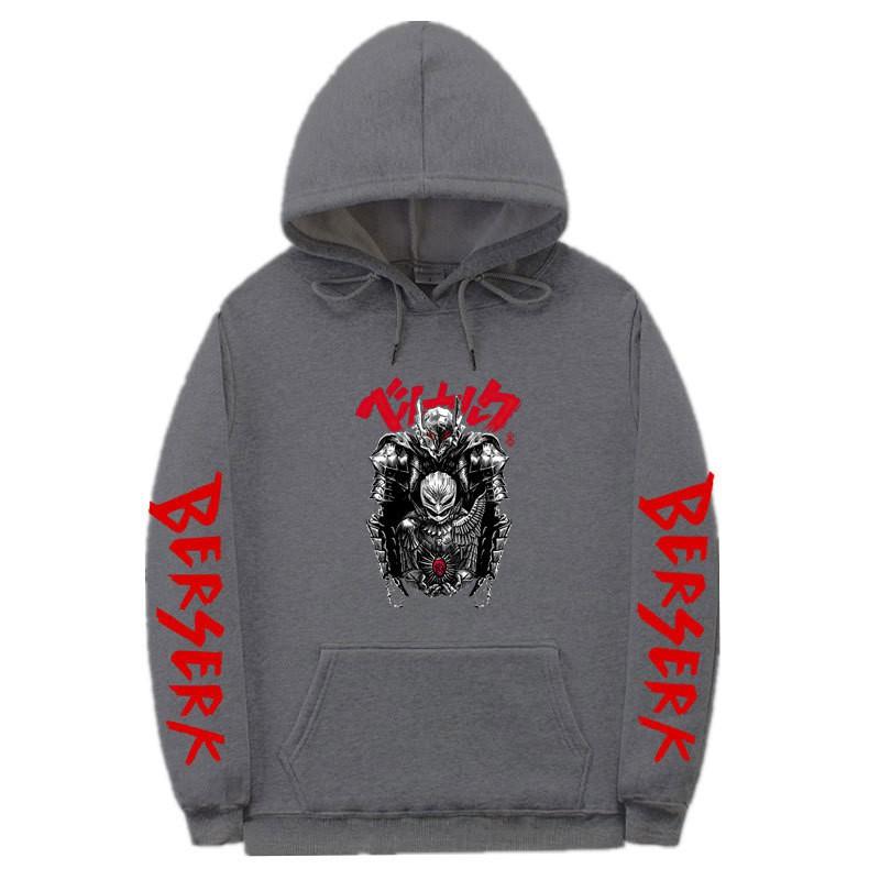 Berserk Anime Hooded Fleece Sweatshirt Men Unisex Streetwear Oversized Pullover Casual Sportswear