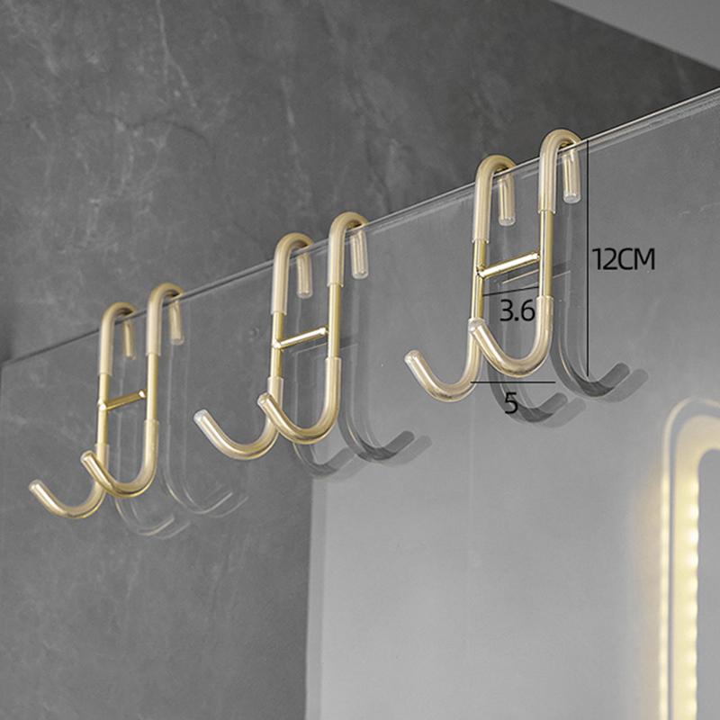 

Shower Door Hook Over Glass Door Kitchen Cabinet Door Back Type Storage Hanger304 Stainless Steel Hook Free Punching Bathroom