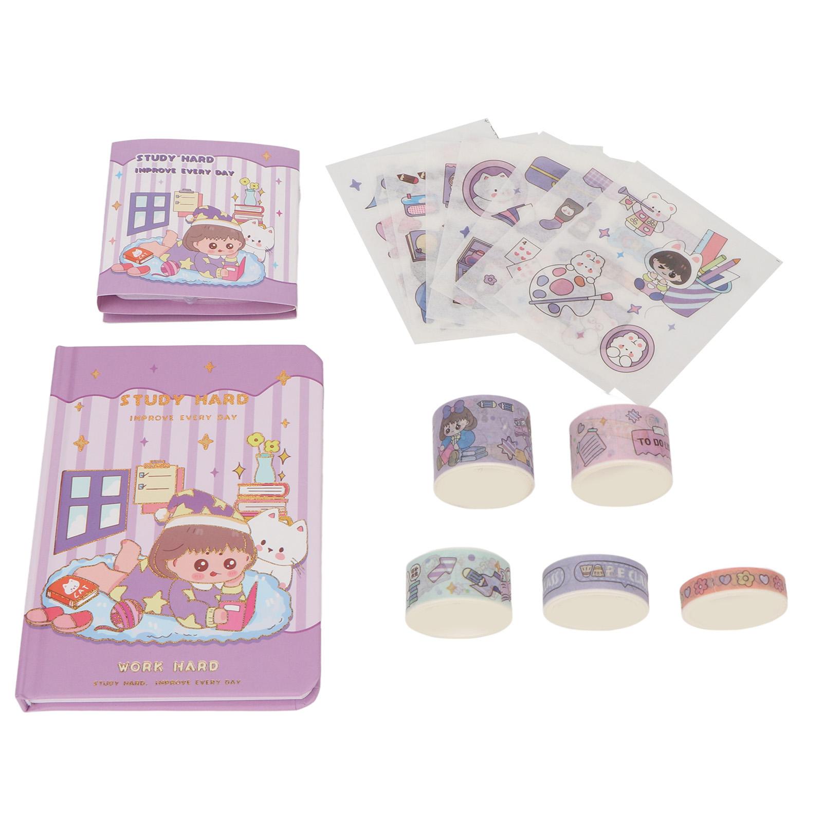 Japanese Paper Stickers Set Cute Cartoon Clear Printing Art Stickers Set for Handbook Diary Envelope Decoration Type 2
