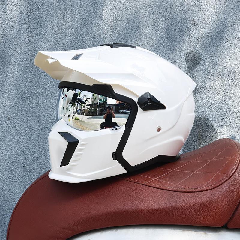 Orz Street Fighter Combination Helmet Retro Motorcycle Helmet Men s and Women s Half Full Helmet Multi functional Motorcycle M