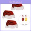 Festive Christmas Hat Wine Glass Card Cartoon Style Red Wine Glass Christmas Hat Wine Glass Card