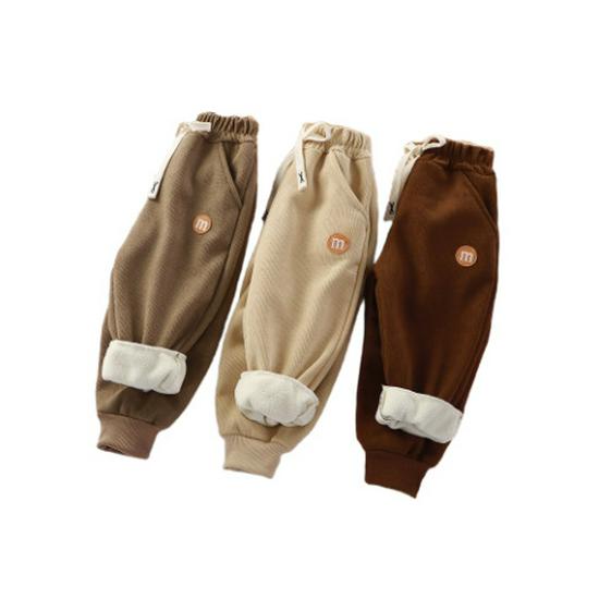 Winter-Sweathose mit Fleecefutter für kleine und mittelgroße Kinder - Alpaka-Fleece-Hose mit Bündchen