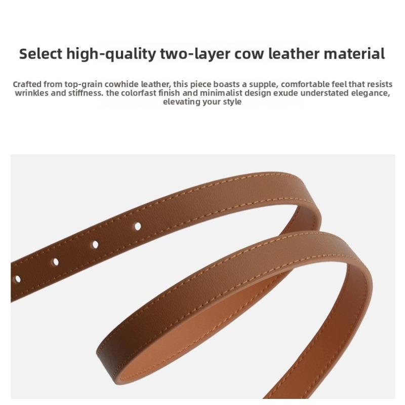 Simple Light Luxury Women's Belt Versatile Commuter Business Style Pin Buckle with Jeans Skirt Thin Belt Women
