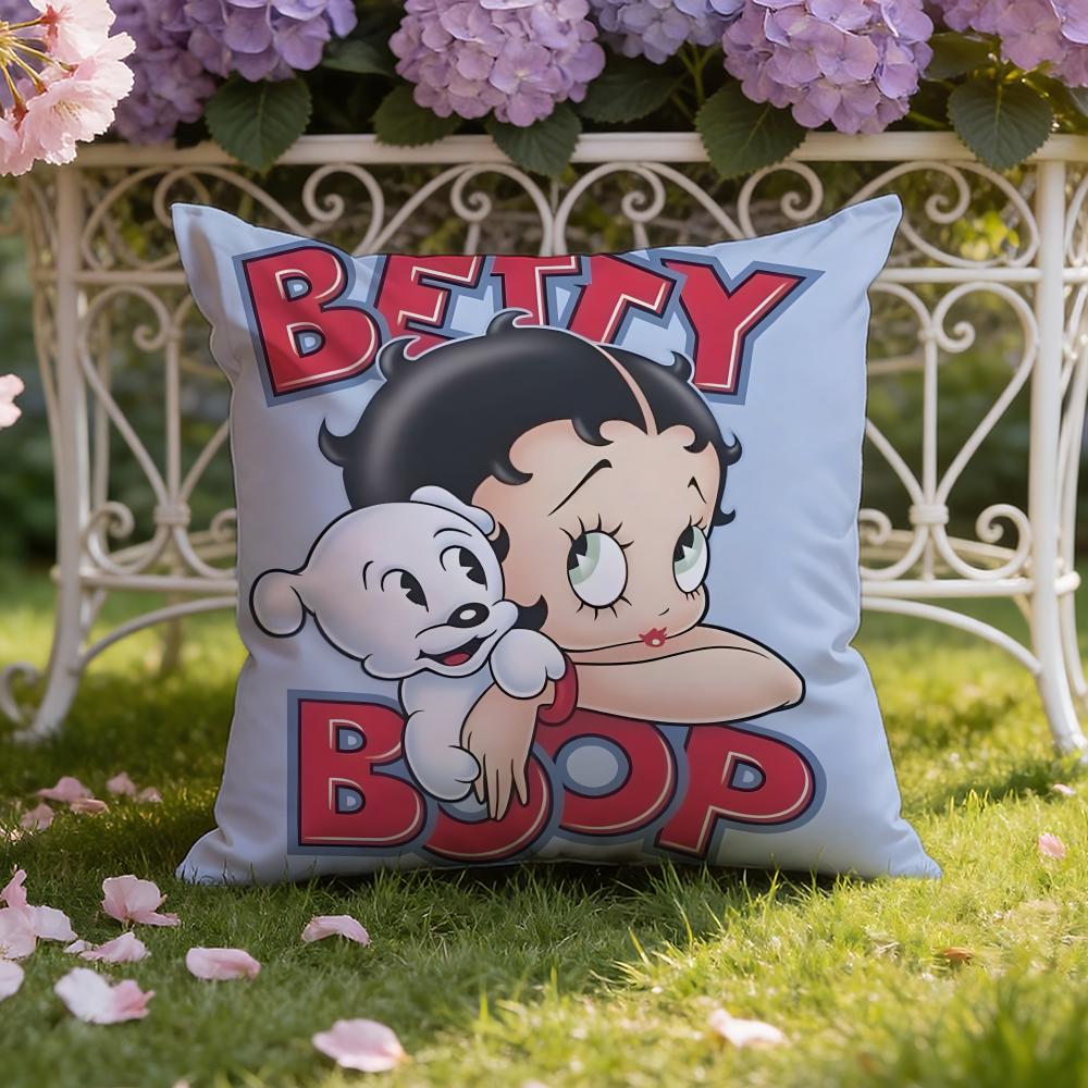 Cute B-Betty B-Boop Cushion Cover Home & Car Dual-Scene Pillow Cover: Reversible for Premium Comfort