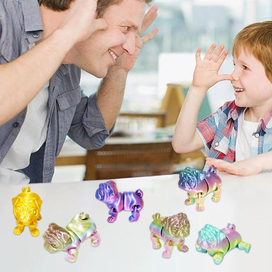 3D Printed Dog Model Collectible Fidget Toy Puppy Ornament with Movable Joints Flexible Stress Relief