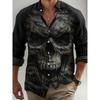 Men's Elegant 3D Printed Long Sleeve Shirts Turn Down Collar Party Casual Camisas Hombre Plus Size Streetwear Fashion Blouse