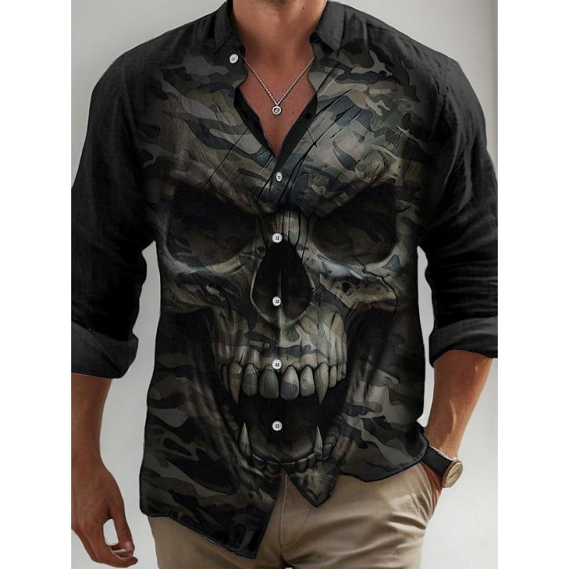 Men's Elegant 3D Printed Long Sleeve Shirts Turn Down Collar Party Casual Camisas Hombre Plus Size Streetwear Fashion Blouse
