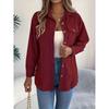 Women's Elegant Non-Stretchy Corduroy blouse - Formal Everyday Chic Shirt in, Button-Front Placket, All-Season Women's Clothing, Casual Outfits