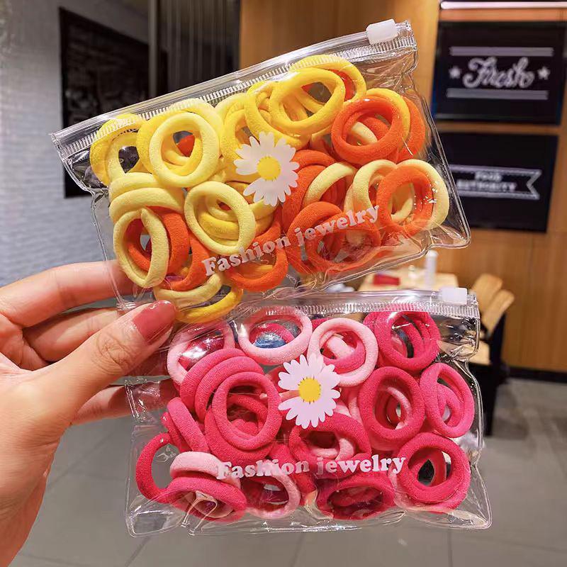 50-Pack Small Hair Ties: 3CM Non-Damaging Scrunchies for Women & Children - Cute, Simple, Fashionable Hair Accessories