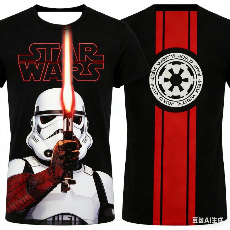 3D Quick Drying Short Sleeved Men T Shirt Around The 50th Anniversary of Star Wars Adult Children's Parent Child T Shirts