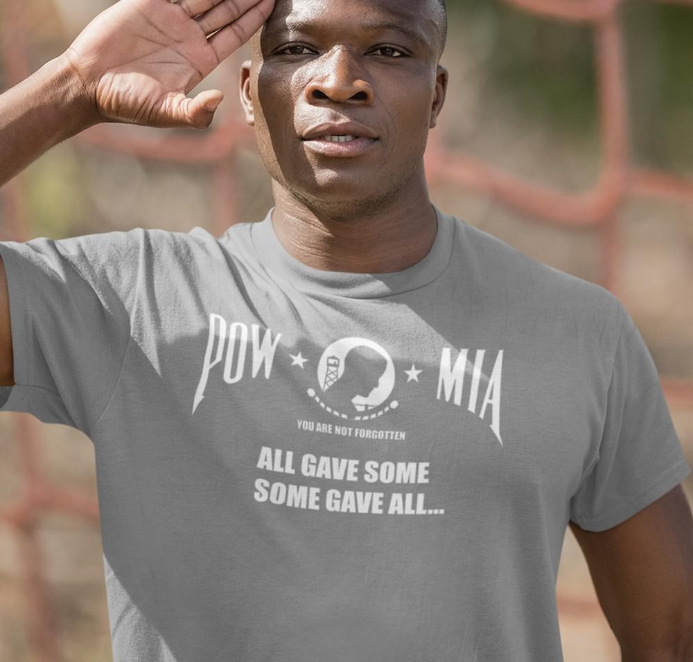 

POW Shirt Military Shirt Patriotic Soldier USA Tee Army Marines Navy MIA Heroes Unisex T-Shirt XXXL