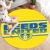 Leeds United Football Club Round Area Rug,Carpet Rug for Living Room Bedroom Sofa Playroom Decor,Non-slip Floor Mat