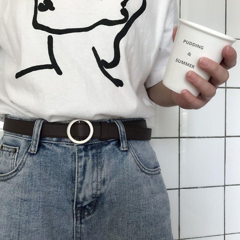 Fashionable No Hole Women's Casual Waist Belt Stylish Simple Pu Material For Everyday Use