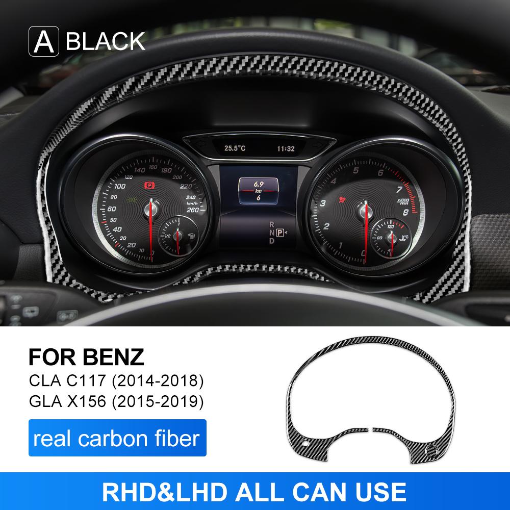 

Чехол из настоящего углеродного волокна для Mercedes-Benz CLA C117 2014-2018 GLA X156 2015-наклейка на рамку спидометра автомобиля Black Carbon