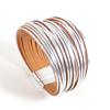 Bracelet Tendance Coloré en Cuir pour Femmes Hommes Boho Multicouche Bandes Fines Wrap Large Jonc Bracelets Bijoux de Fête Cadeaux
