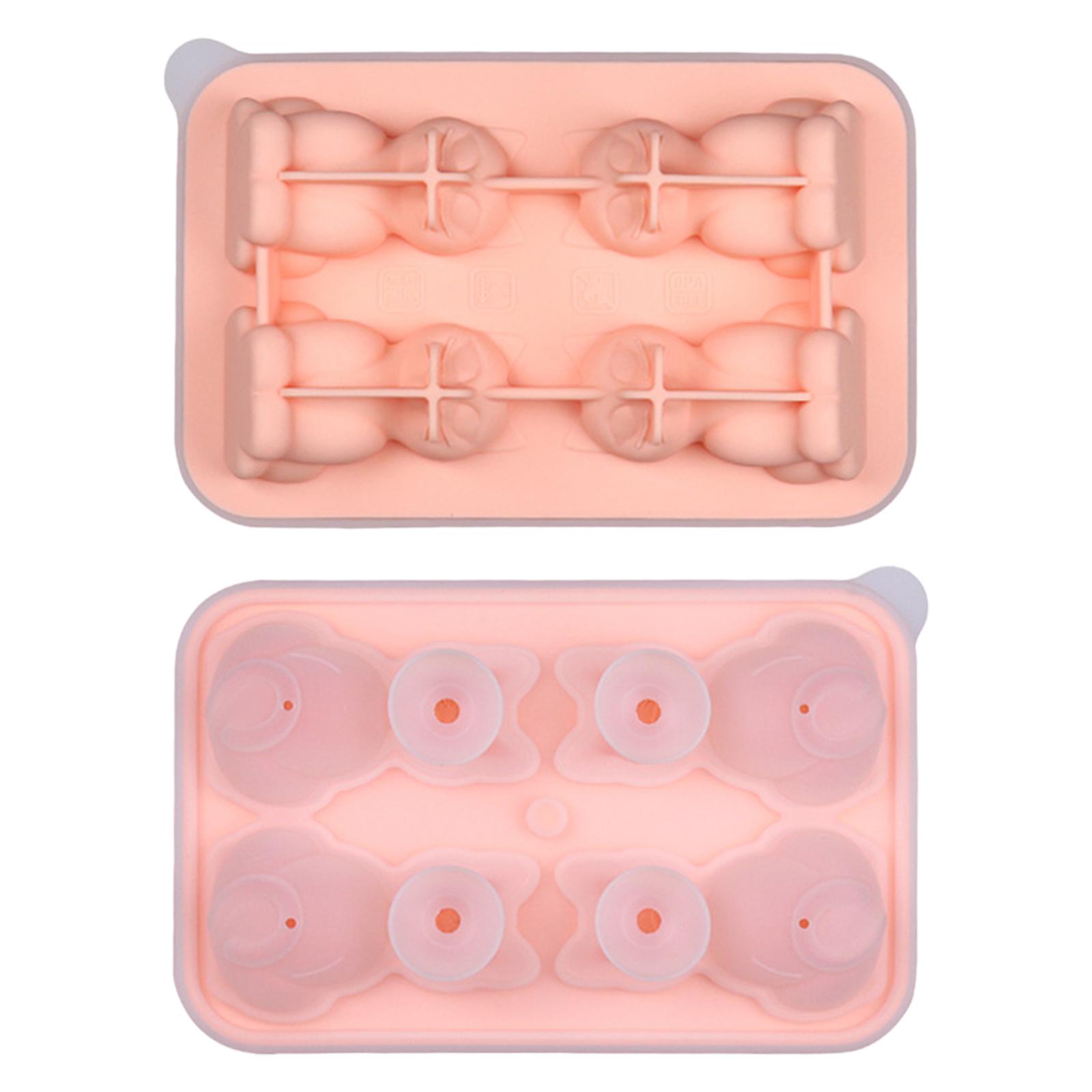 

3D Silicone Mold With Funnel - Whiskey & Cocktail Ice Trays , Brandy, Fast -Free, Easy Release Novelty Gift For Men One Size розовый