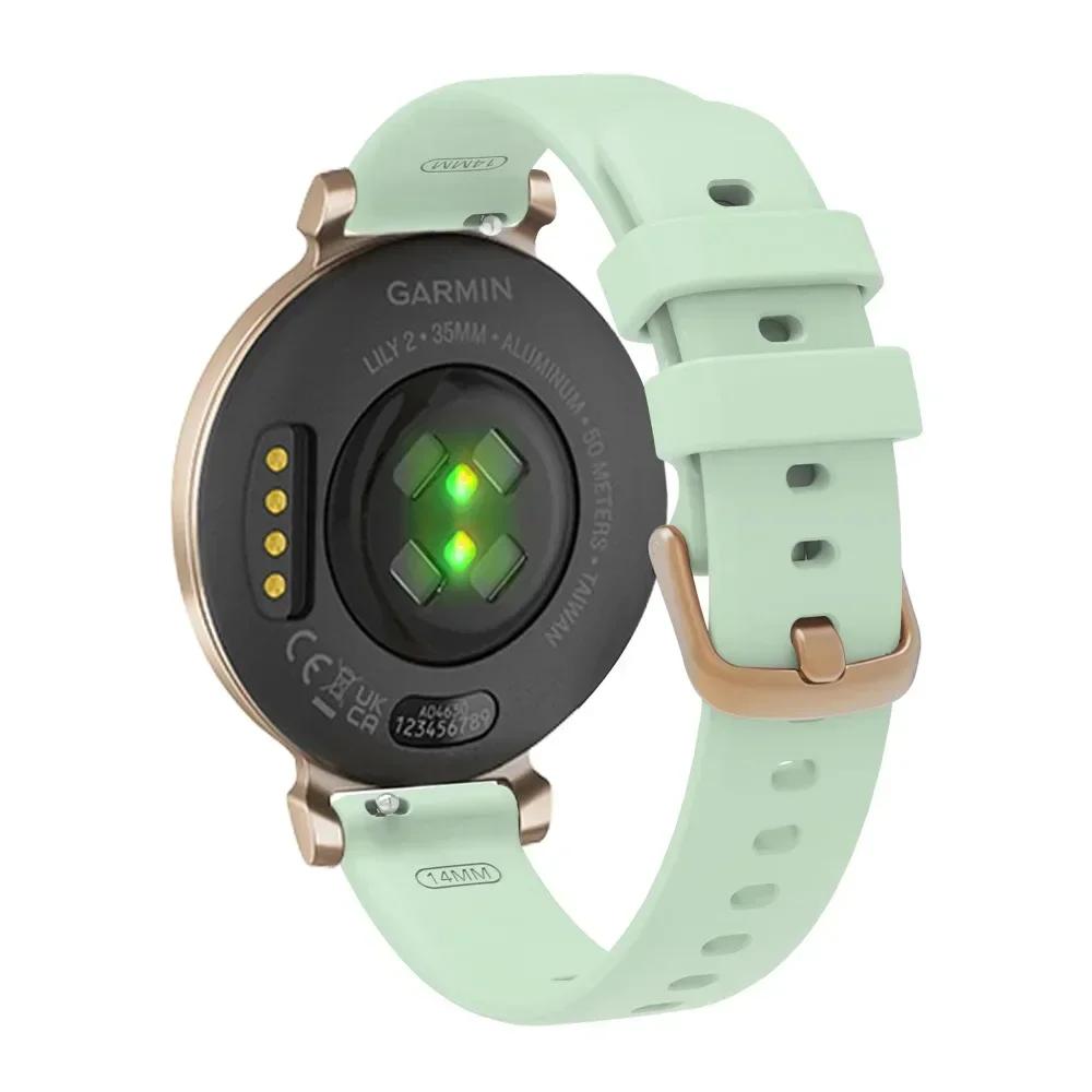 14MM Silicone Band Strap For Garmin Lily 2 Soft Smart Watch Accessories New Fashion Sports Bracelet Wristband Multiple Colors