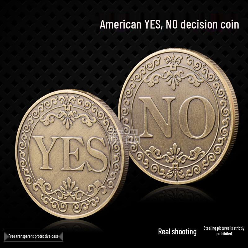 

Набор из 5 двусторонних 3D американских памятных монет Античная бронза для принятия решений - дизайн ДА/НЕТ, счастливая золотая коллекционная серия