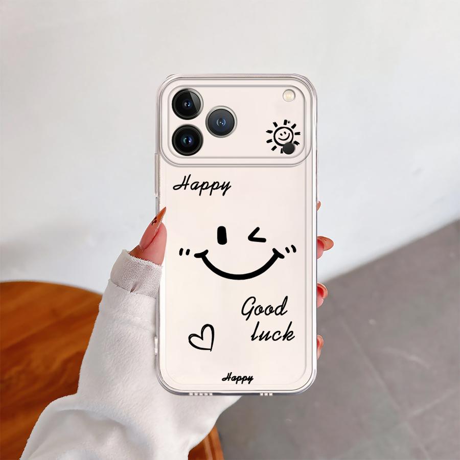 Happiness Good Luck Phone Case for Apple iPhone XR 12 7 8 14 15 Air 13 Mini 12 Pro MAX 17 16 Plus 16e 11 Face Soft Cover