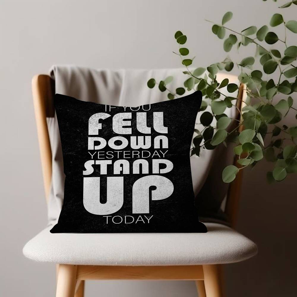 Motivational Quotes Black Minimalist Pillow Cover Sofa Cushion Cover Home Room Decoration Children Gift