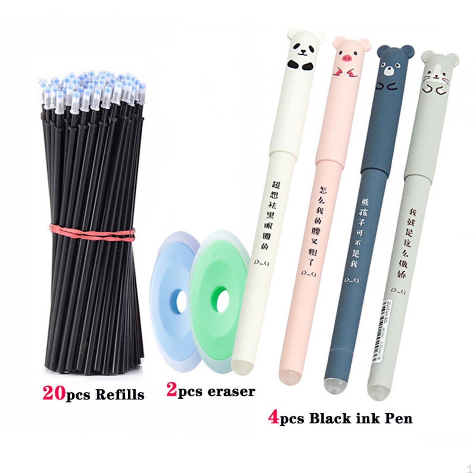 

20 шт., стержни для стираемых ручек, гладкое письмо, 0,35 мм, портативные студенческие детские канцелярские принадлежности, школьные принадлежности
