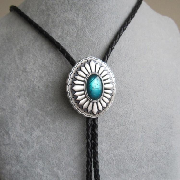 Catena Camicia Retros Collare Bolo Corda Collana in Pelle Cravatta Cravatta da Uomo d'Affari per Uomini alla Moda