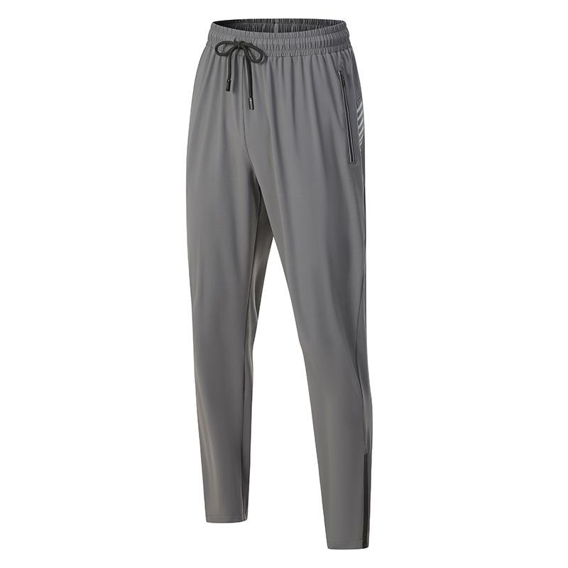 2024 Men's Quick-Dry Sports Pants: Casual, Zippered, Straight Leg for Running & Fitness
