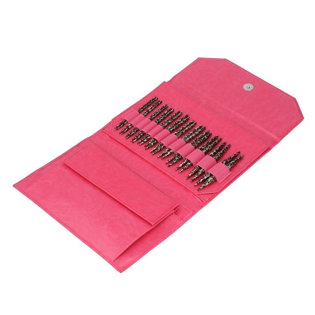 Knitting Needles Set Removable Circular Leopard Print Knitting Needles Sweater Needle Gauge Buttons