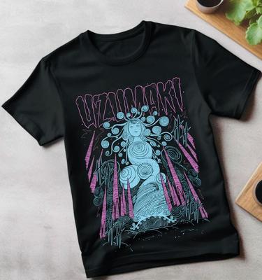 Unisex Horror Manga Gruseliges Mädchen T-Shirt, Dunkles Anime Gothic T-Shirt, Manga Gothic
